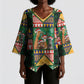 South Africa Christmas Kimono Sleeve Blouse Patchwork Style