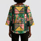 South Africa Christmas Kimono Sleeve Blouse Patchwork Style