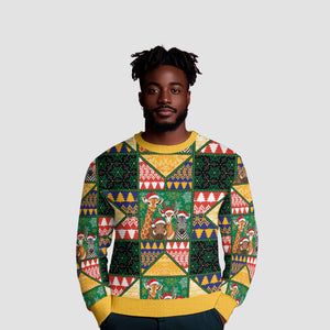 South Africa Christmas Ugly Christmas Sweater Patchwork Style
