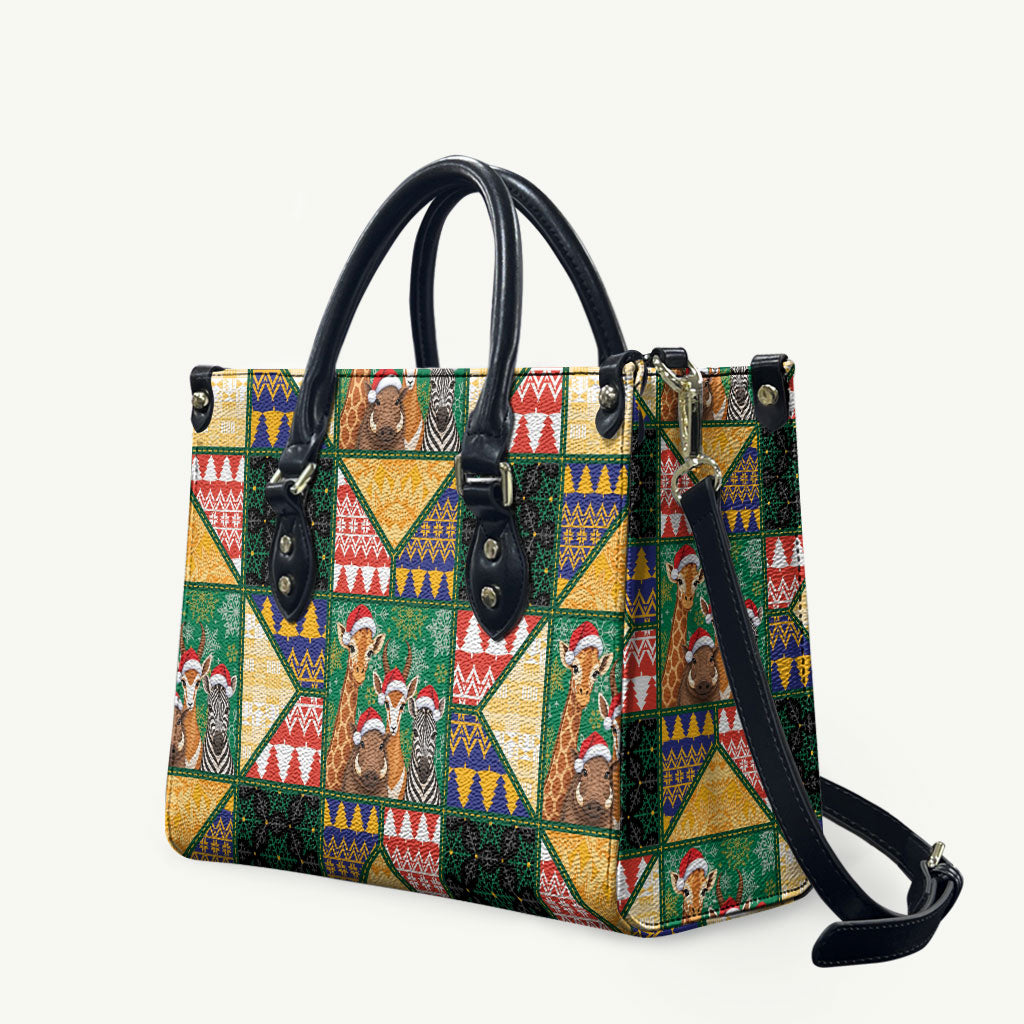 South Africa Christmas Leather Bag Patchwork Style