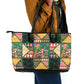 South Africa Christmas Leather Tote Bag Patchwork Style