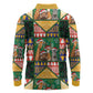 South Africa Christmas Long Sleeve Polo Shirt Patchwork Style