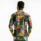 South Africa Christmas Long Sleeve Polo Shirt Patchwork Style