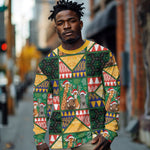 South Africa Christmas Long Sleeve Shirt Patchwork Style