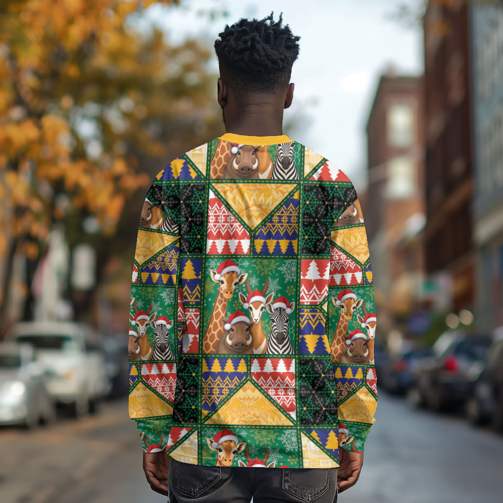 South Africa Christmas Long Sleeve Shirt Patchwork Style