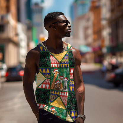 South Africa Christmas Men Tank Top Patchwork Style