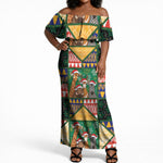 South Africa Christmas Off Shoulder Maxi Dress Patchwork Style