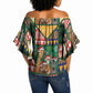 South Africa Christmas Off Shoulder Wrap Waist Top Patchwork Style