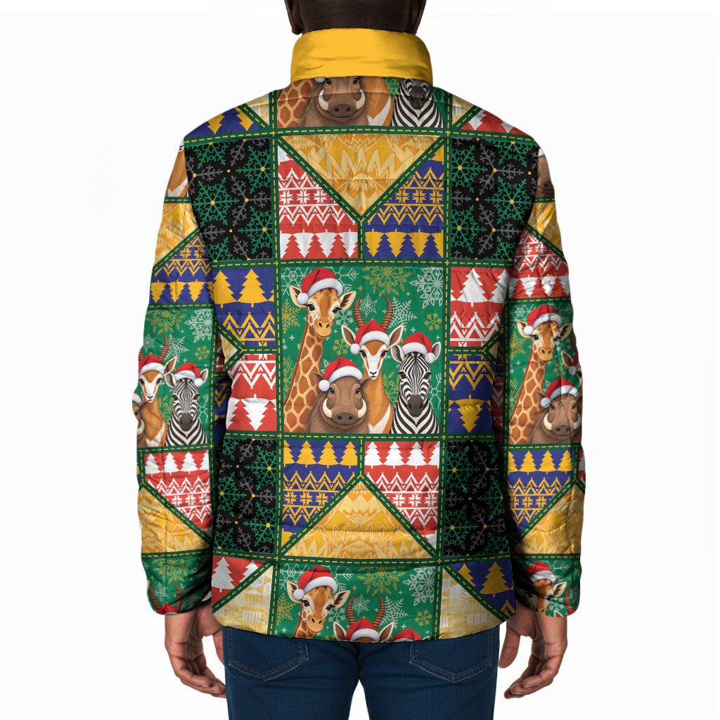 South Africa Christmas Padded Jacket Patchwork Style