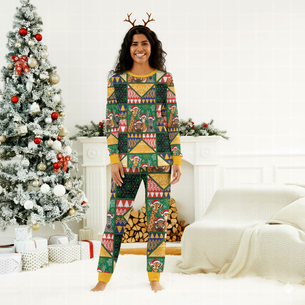 South Africa Christmas Pajama Set Patchwork Style