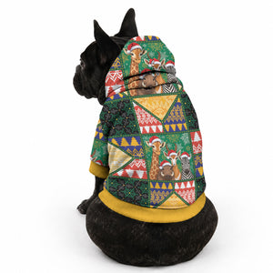 South Africa Christmas Pet Hoodie Patchwork Style
