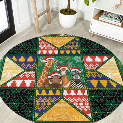 South Africa Christmas Round Carpet Patchwork Style