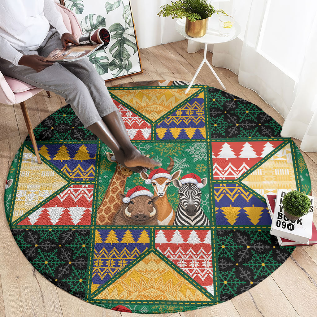 South Africa Christmas Round Carpet Patchwork Style