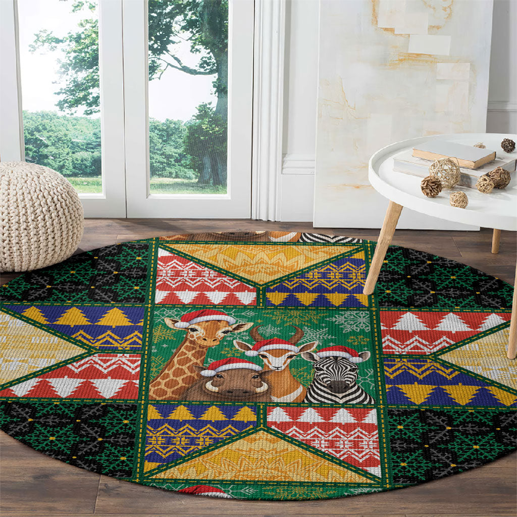South Africa Christmas Round Carpet Patchwork Style