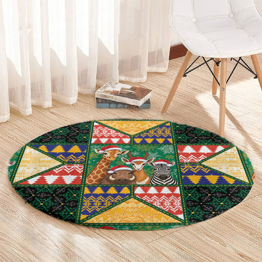 South Africa Christmas Round Carpet Patchwork Style