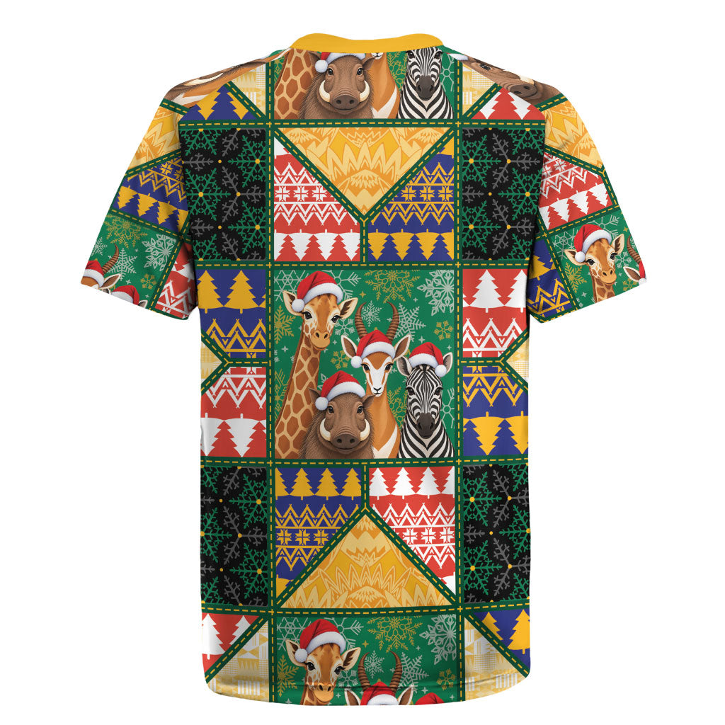 South Africa Christmas Rugby Jersey Patchwork Style