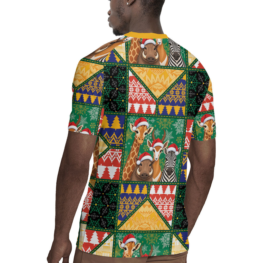 South Africa Christmas Rugby Jersey Patchwork Style