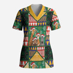 South Africa Christmas Scrub Top Patchwork Style