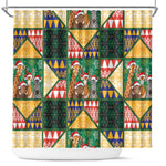 South Africa Christmas Shower Curtain Patchwork Style
