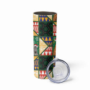 South Africa Christmas Skinny Tumbler Patchwork Style