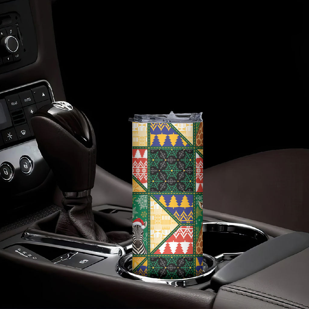 South Africa Christmas Skinny Tumbler Patchwork Style