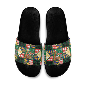 South Africa Christmas Slide Sandals Patchwork Style