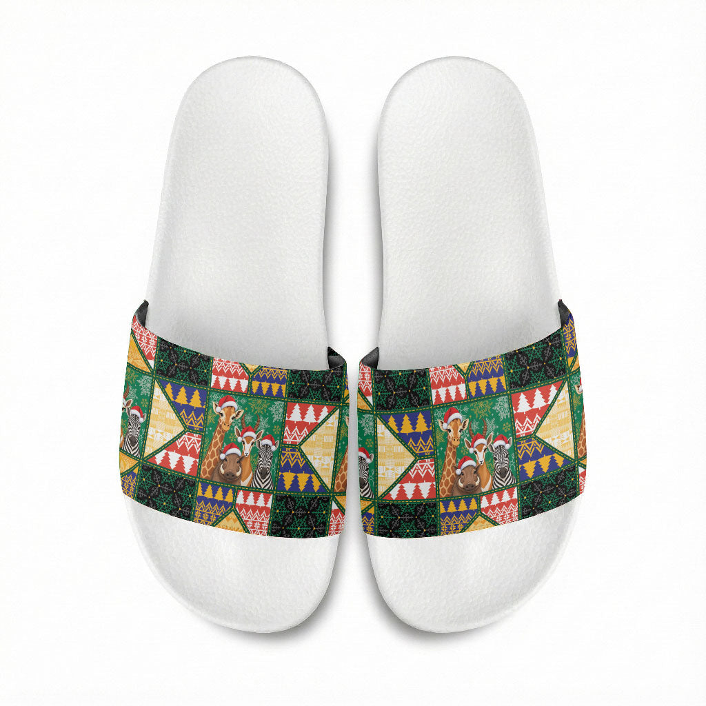 South Africa Christmas Slide Sandals Patchwork Style