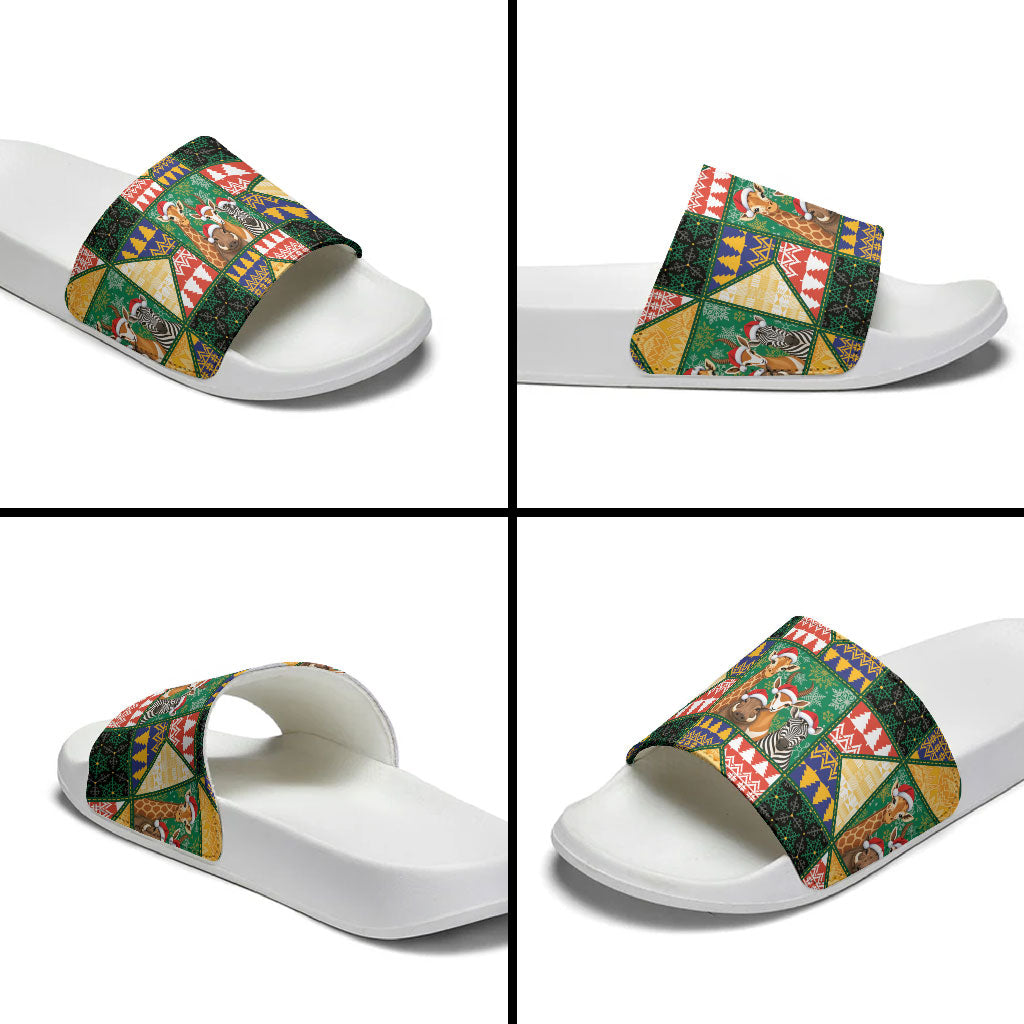 South Africa Christmas Slide Sandals Patchwork Style