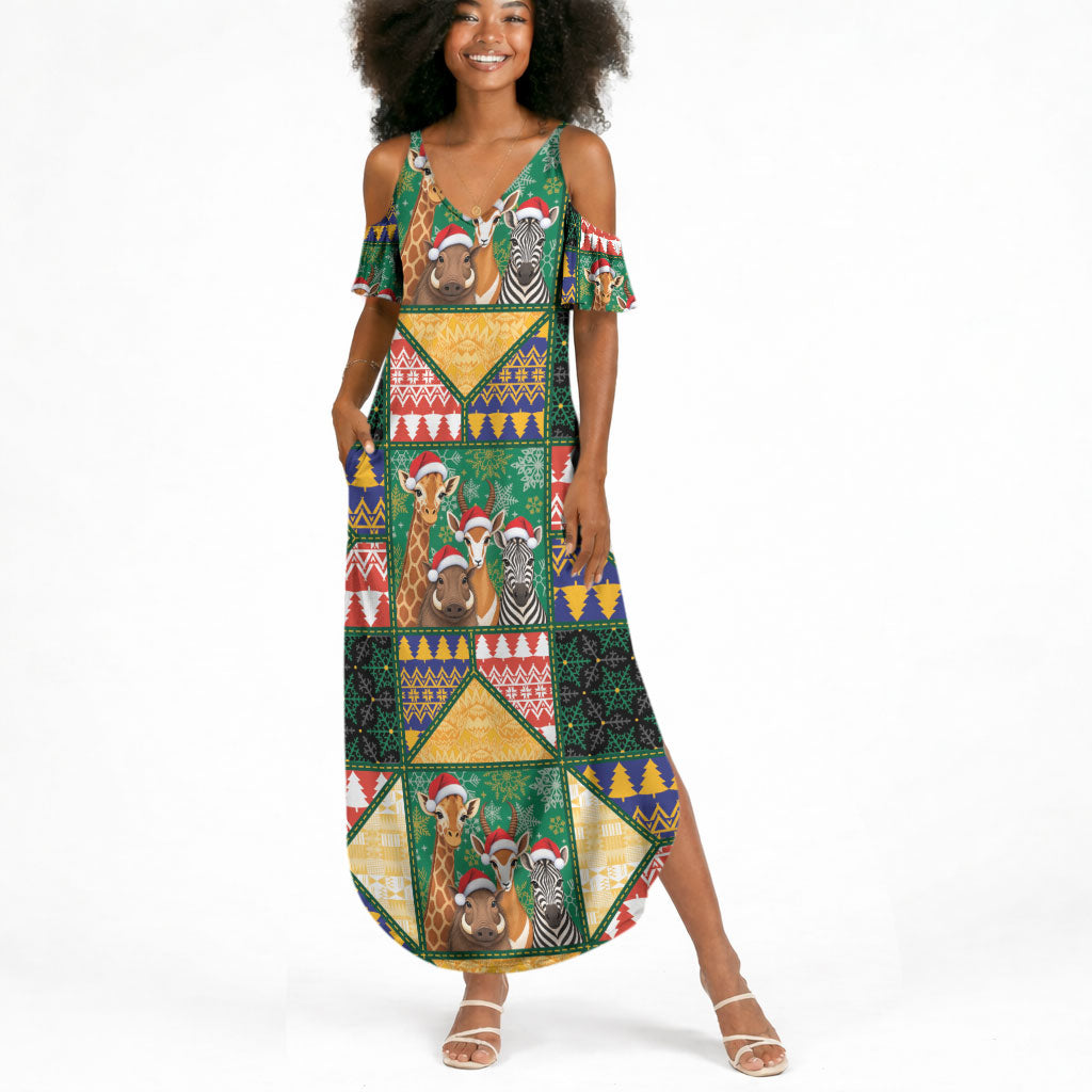 South Africa Christmas Summer Maxi Dress Patchwork Style