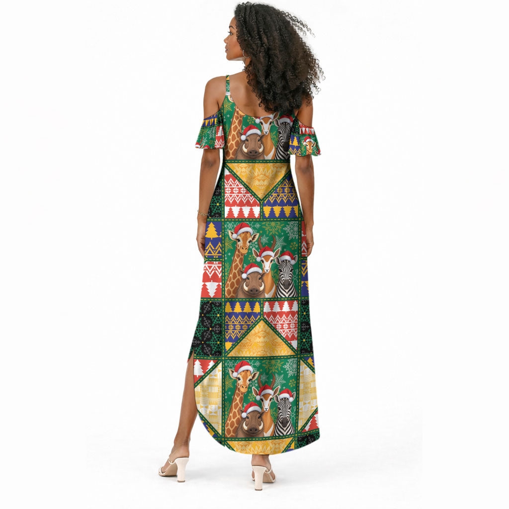 South Africa Christmas Summer Maxi Dress Patchwork Style