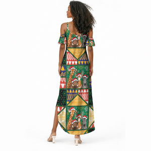 South Africa Christmas Summer Maxi Dress Patchwork Style