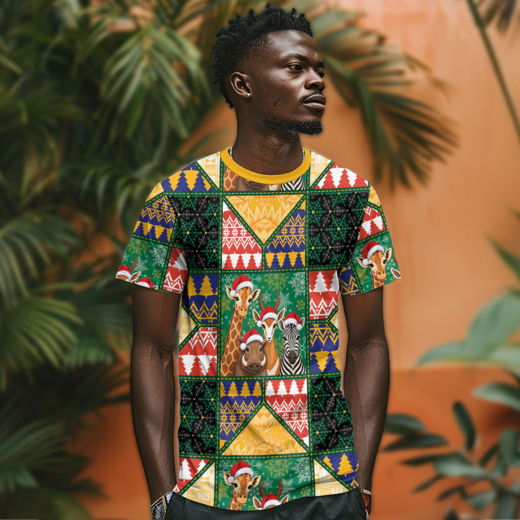 South Africa Christmas T shirt Patchwork Style