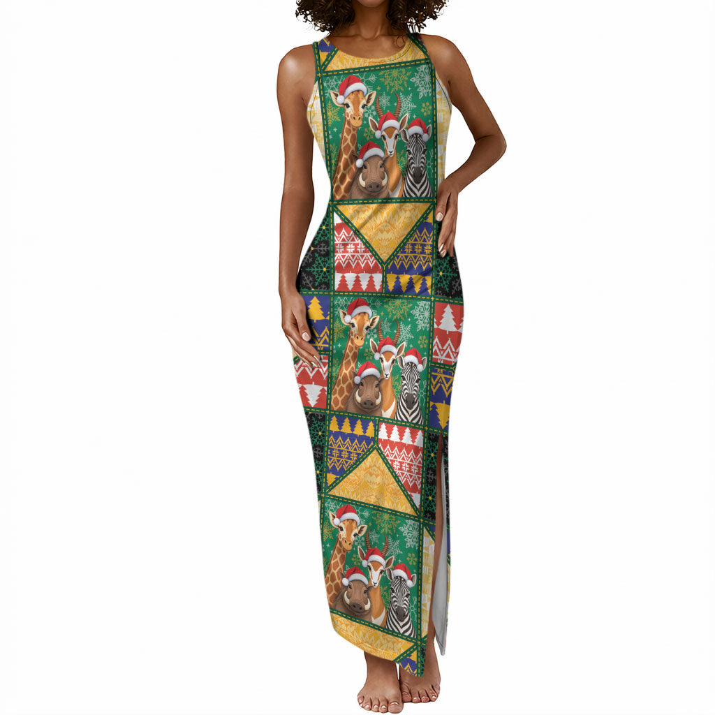 South Africa Christmas Tank Maxi Dress Patchwork Style