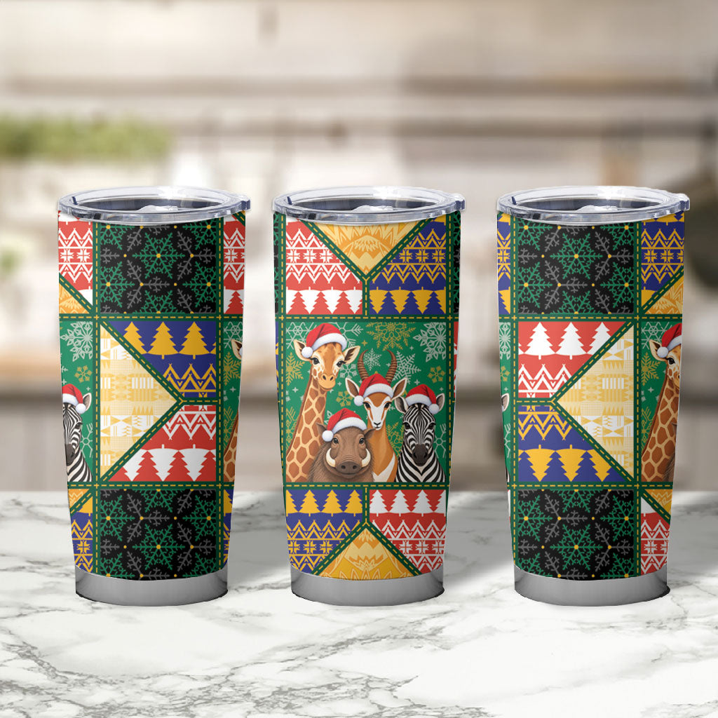 South Africa Christmas Tumbler Cup Patchwork Style