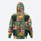 South Africa Christmas Zip Hoodie Patchwork Style