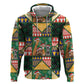 South Africa Christmas Zip Hoodie Patchwork Style
