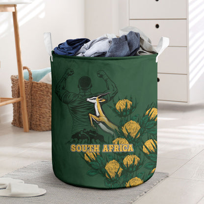 South Africa Rugby Pride Laundry Basket Springbok With King Protea