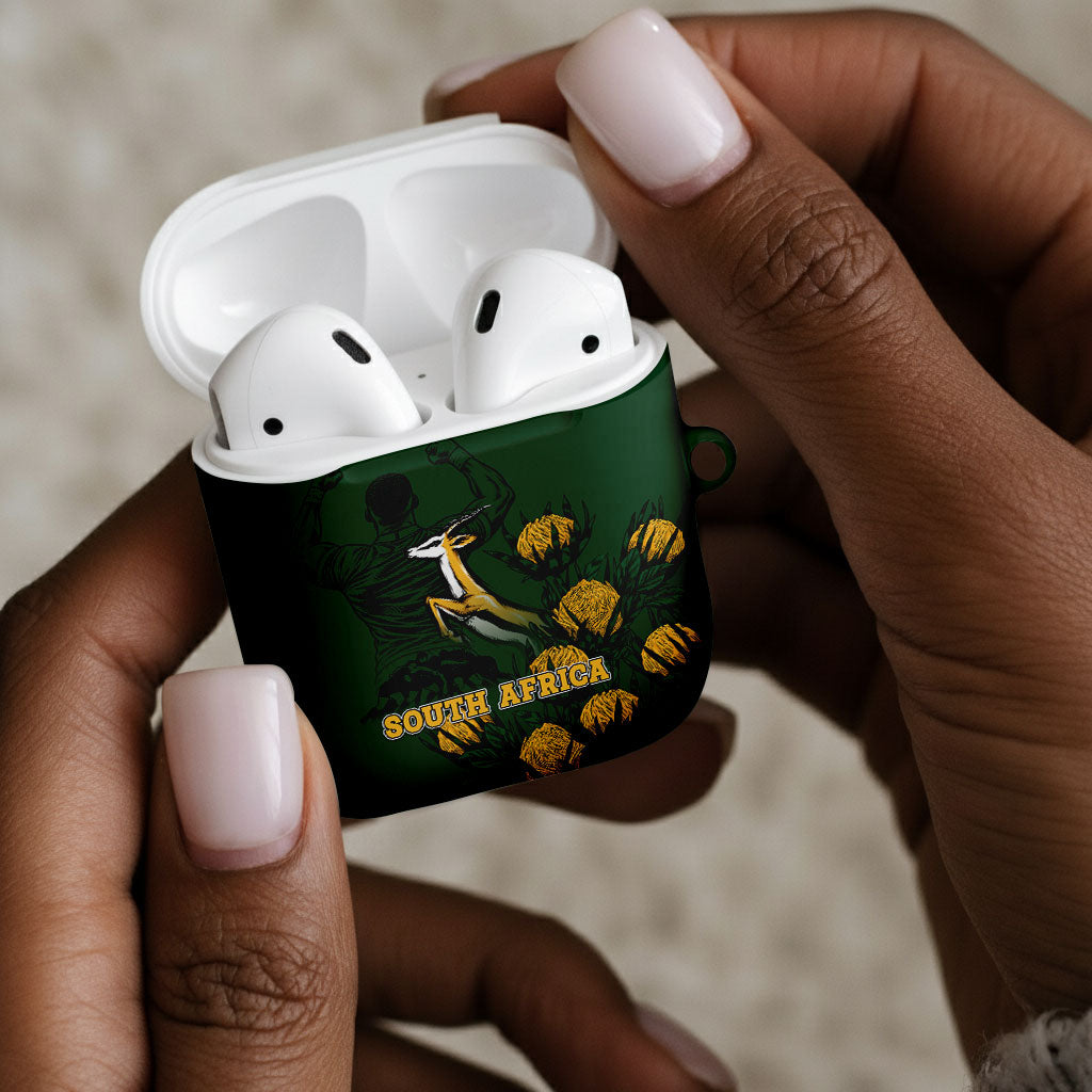 South Africa Rugby Pride AirPods Case Springbok With King Protea