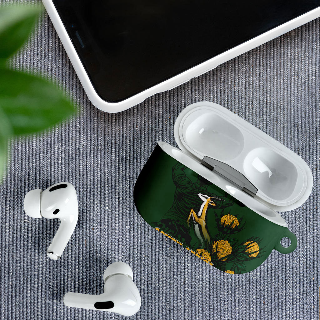 South Africa Rugby Pride AirPods Case Springbok With King Protea