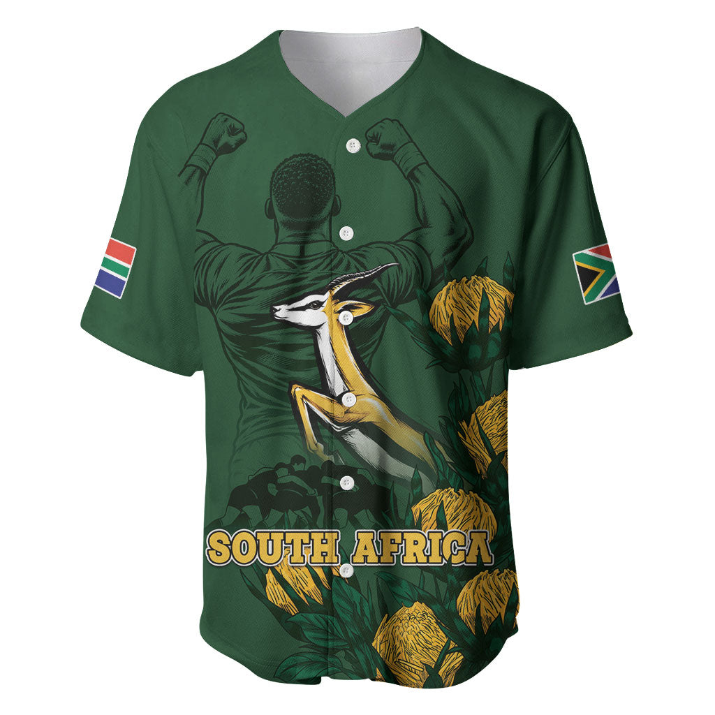 South Africa Rugby Pride Baseball Jersey Springbok With King Protea
