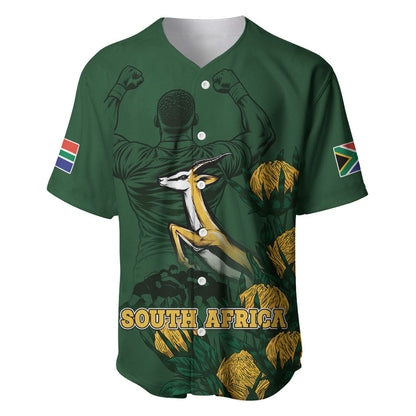 South Africa Rugby Pride Baseball Jersey Springbok With King Protea