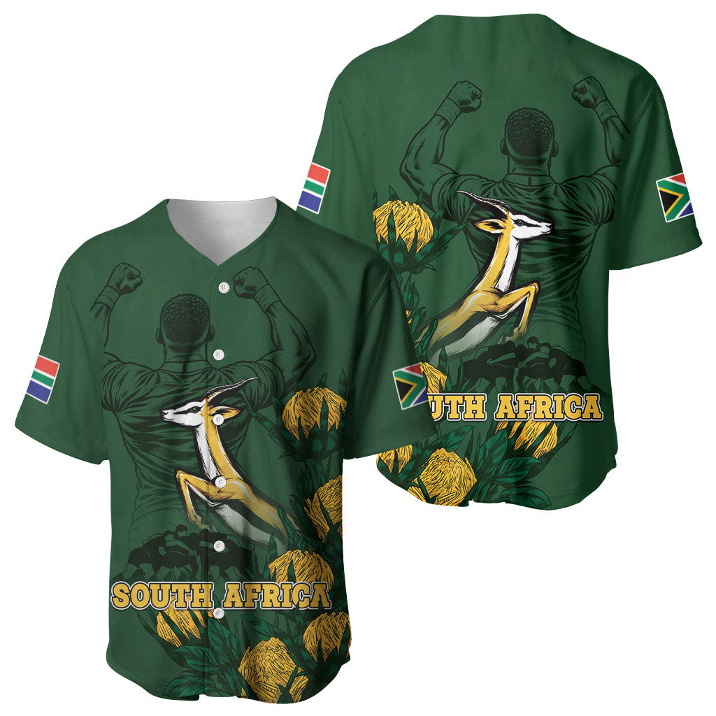 South Africa Rugby Pride Baseball Jersey Springbok With King Protea