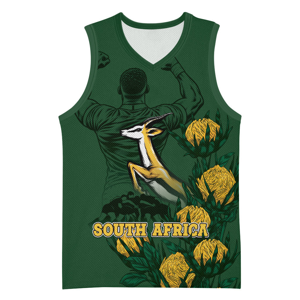 South Africa Rugby Pride Basketball Jersey Springbok With King Protea