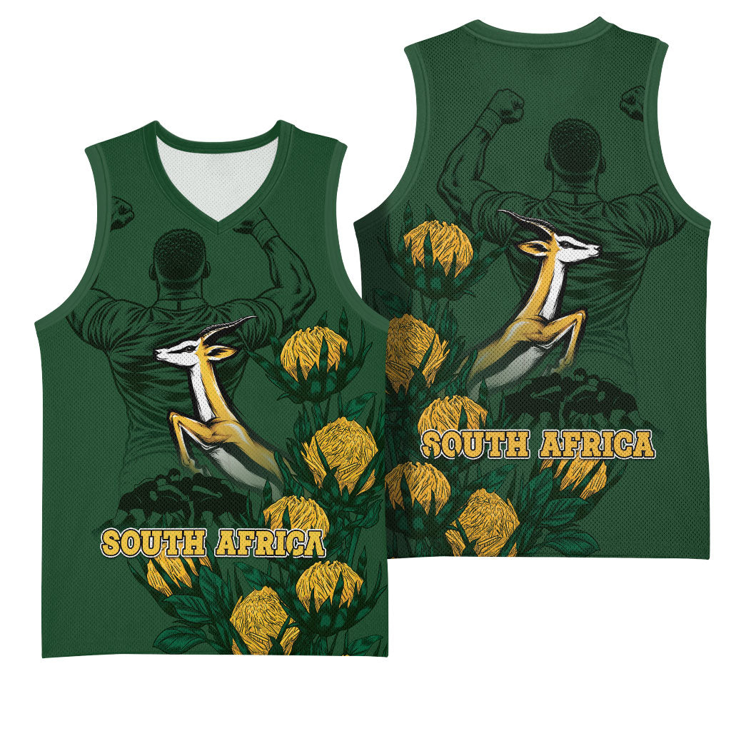 South Africa Rugby Pride Basketball Jersey Springbok With King Protea