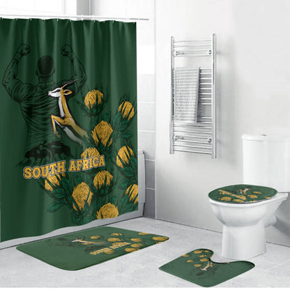 South Africa Rugby Pride Bathroom Set Springbok With King Protea