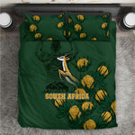 South Africa Rugby Pride Bedding Set Springbok With King Protea