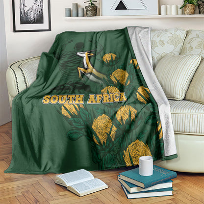 South Africa Rugby Pride Blanket Springbok With King Protea