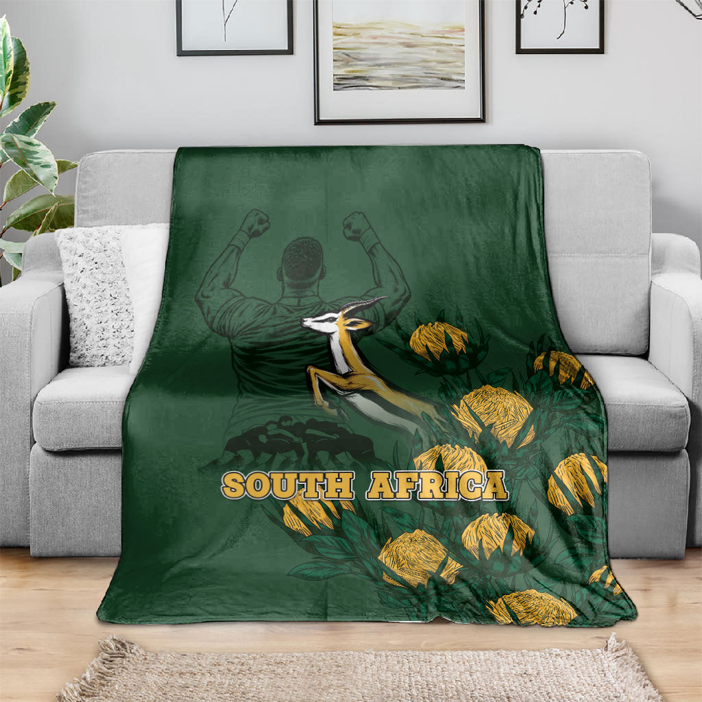 South Africa Rugby Pride Blanket Springbok With King Protea