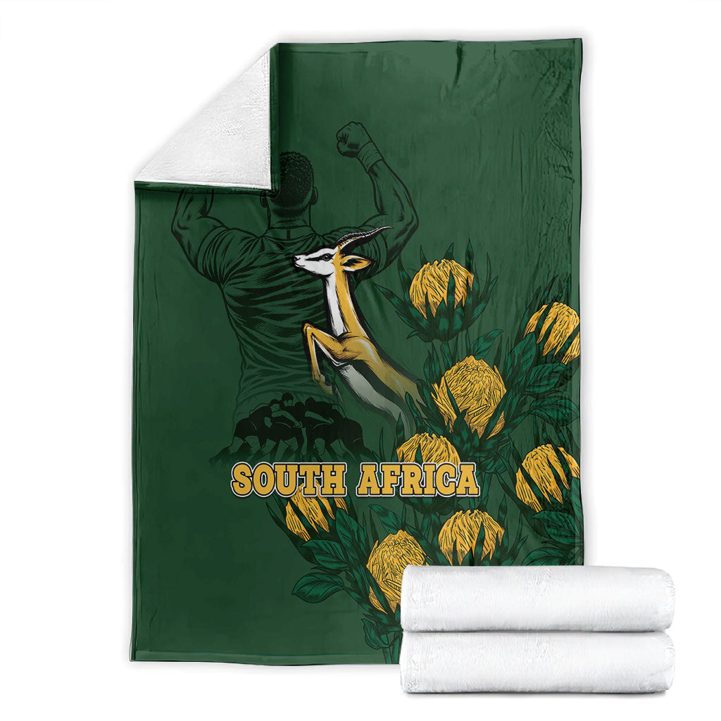 South Africa Rugby Pride Blanket Springbok With King Protea