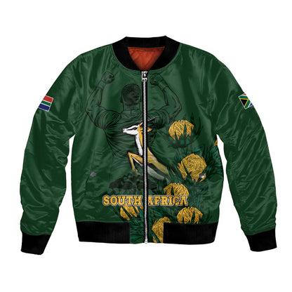 South Africa Rugby Pride Bomber Jacket Springbok With King Protea